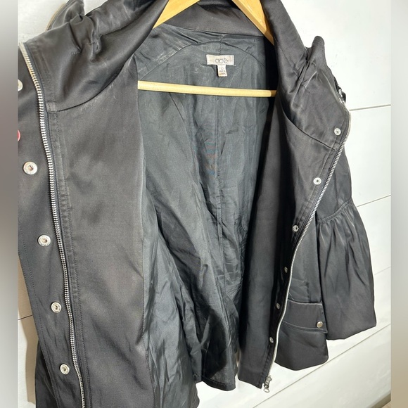 Cache Vintage 3/4 Balloon Sleeve Full Zip Snap Black Women's Jacket - Size - Picture 7 of 8